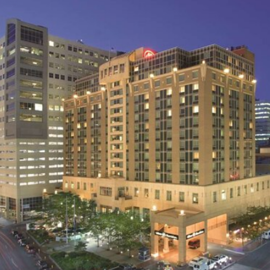 Image of the exterior of the Hilton Harrisburg Hotel