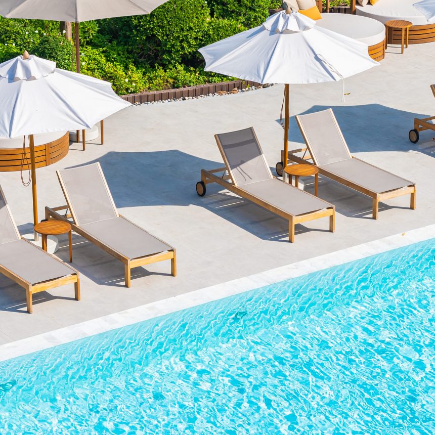 Clean hotel pool area